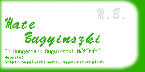 mate bugyinszki business card